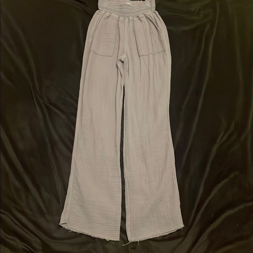 Gray Wide-Leg Pants